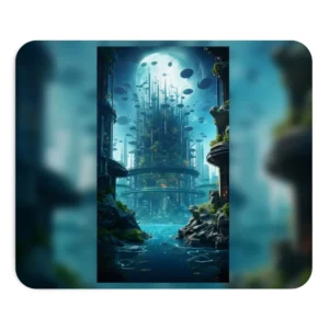Futuristic City Above Lagoon Mouse Pad