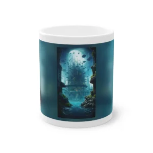 Futuristic City Above Lagoon Mug
