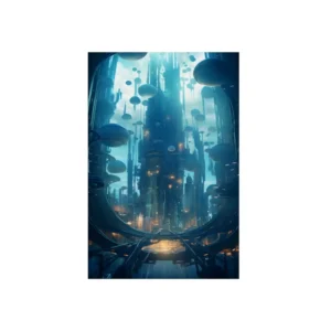Floating Spires City Metal Poster
