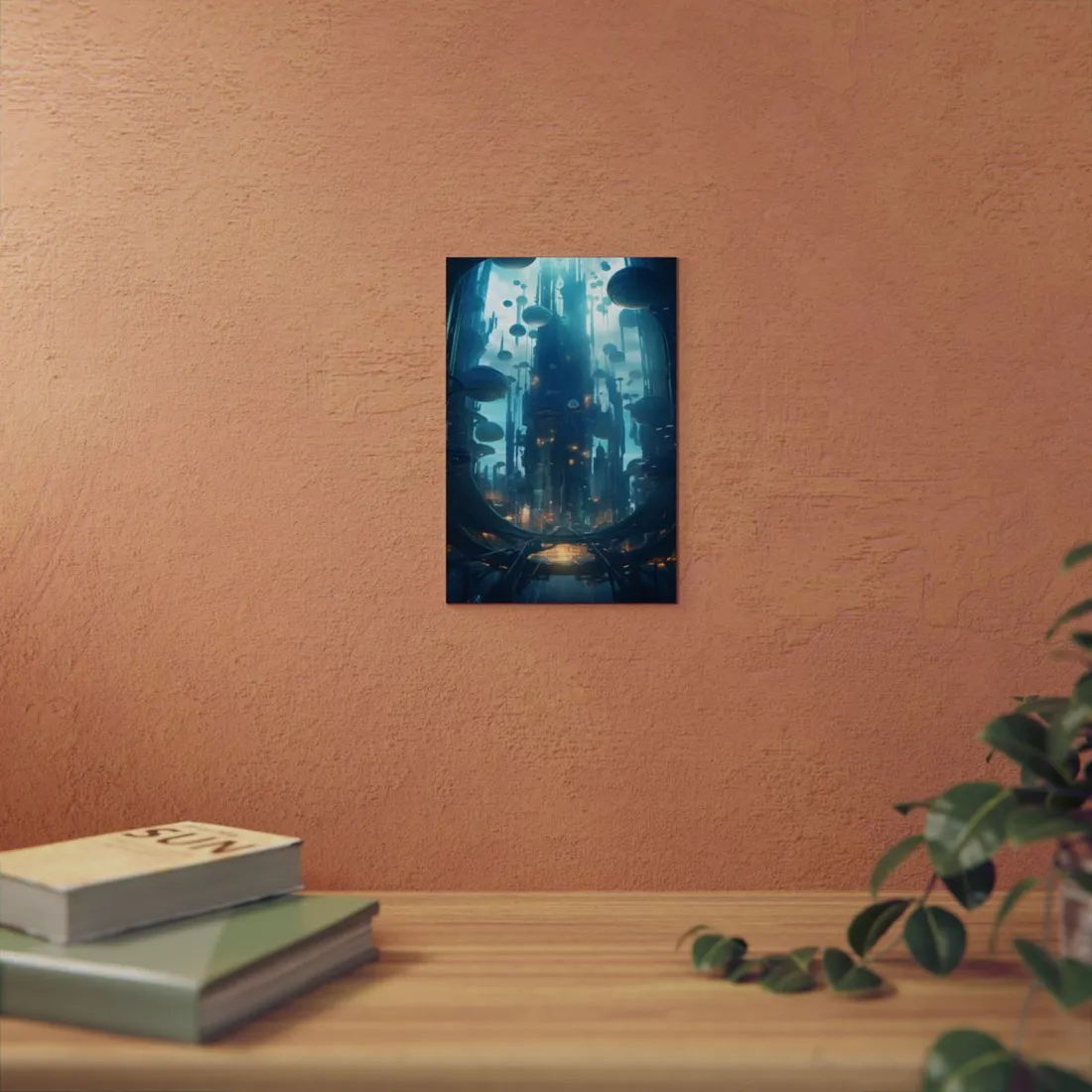 Underwater City of the Future: Modern Metropolis Digital Art - Metal Poster