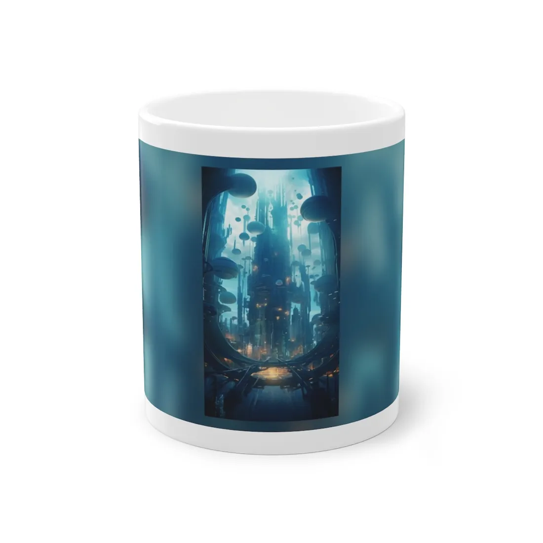 Underwater City of the Future: Modern Metropolis Digital Art - Mug