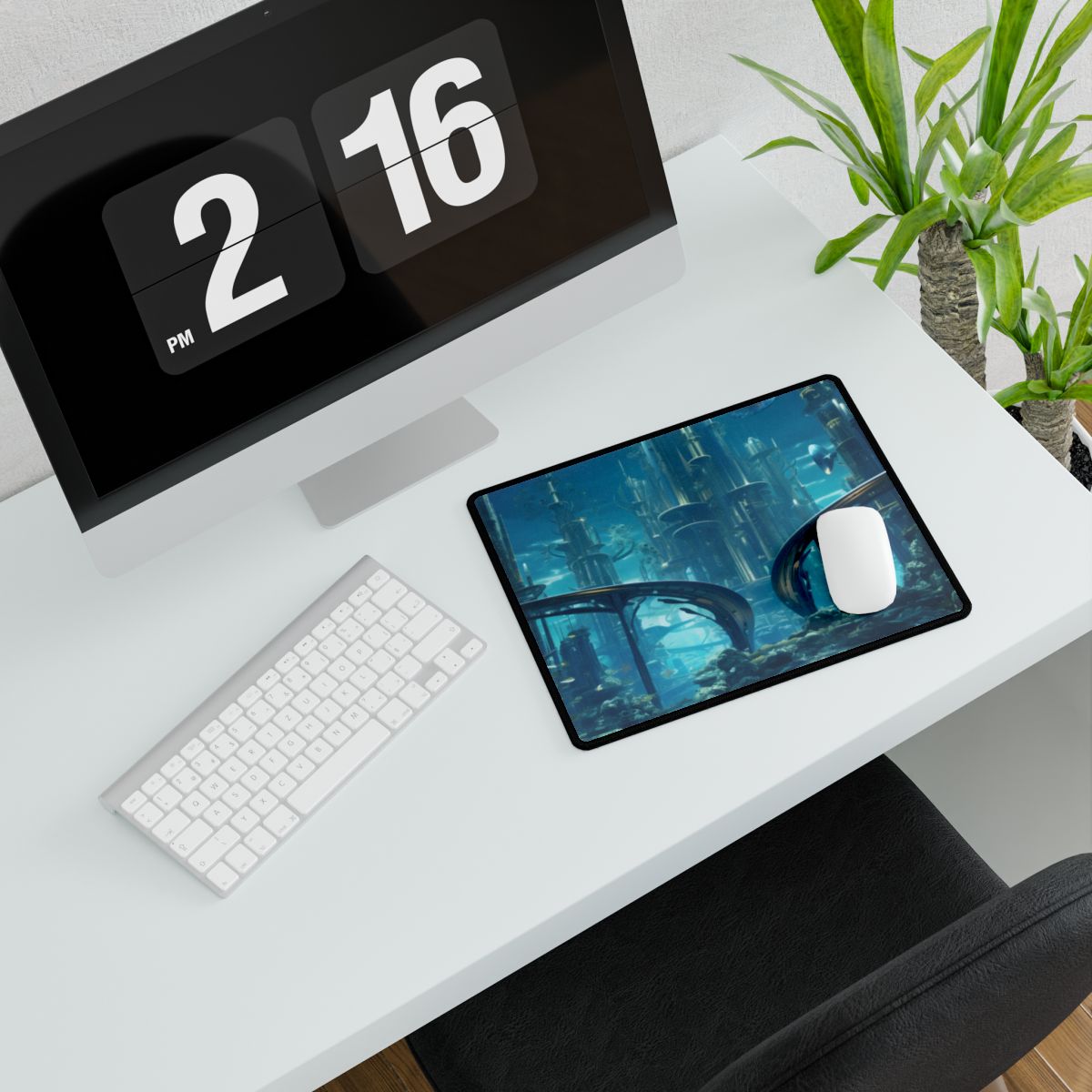 Underwater City of the Future: Sleek Modern Architecture - Desk Mat