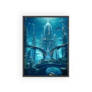 Futuristic Underwater City Framed Poster