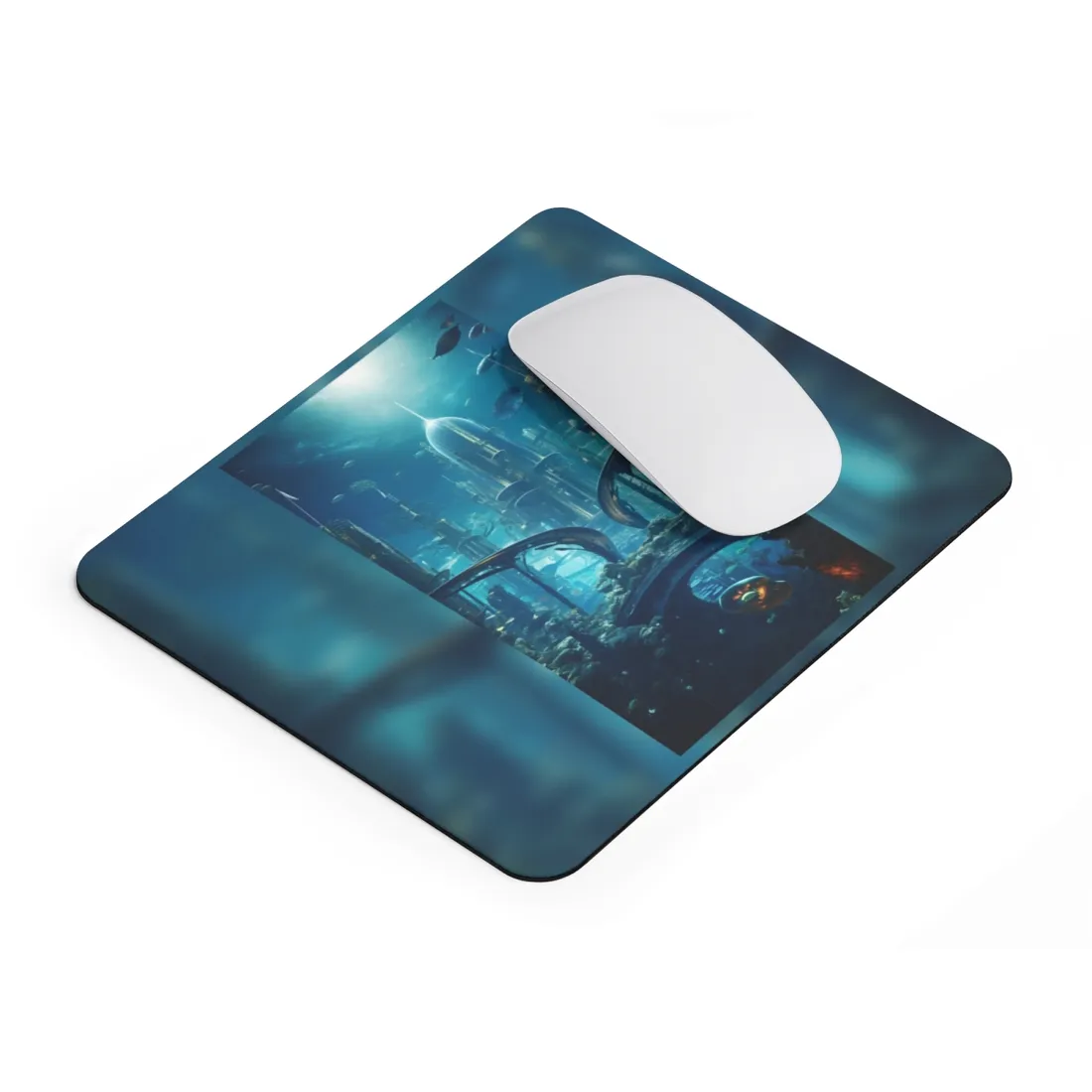 Underwater City of the Future: Sleek Modern Architecture - Mouse Pad