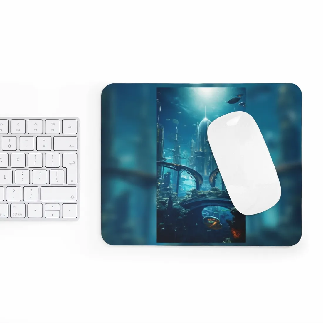 Underwater City of the Future: Sleek Modern Architecture - Mouse Pad