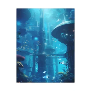 Underwater City with Tall Towers Canvas Print
