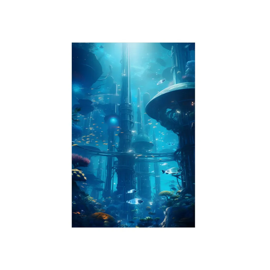 Underwater City of the Future: Submerged Metropolis - Metal Poster