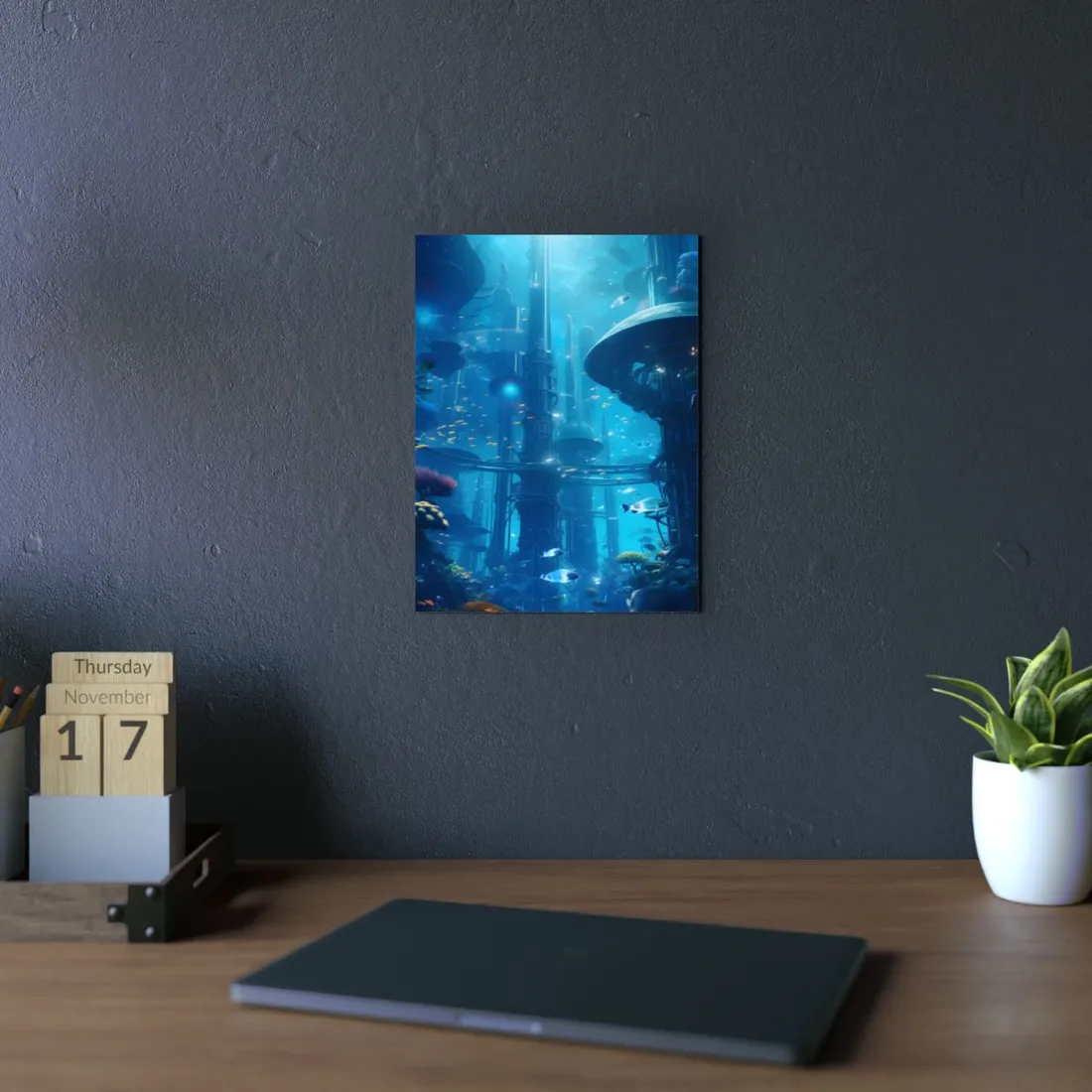 Underwater City of the Future: Submerged Metropolis - Metal Poster