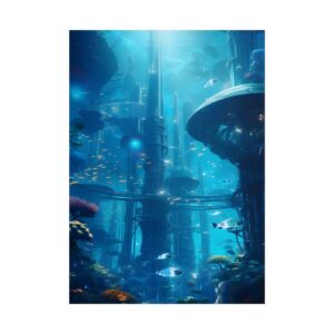 Underwater City with Tall Towers Poster