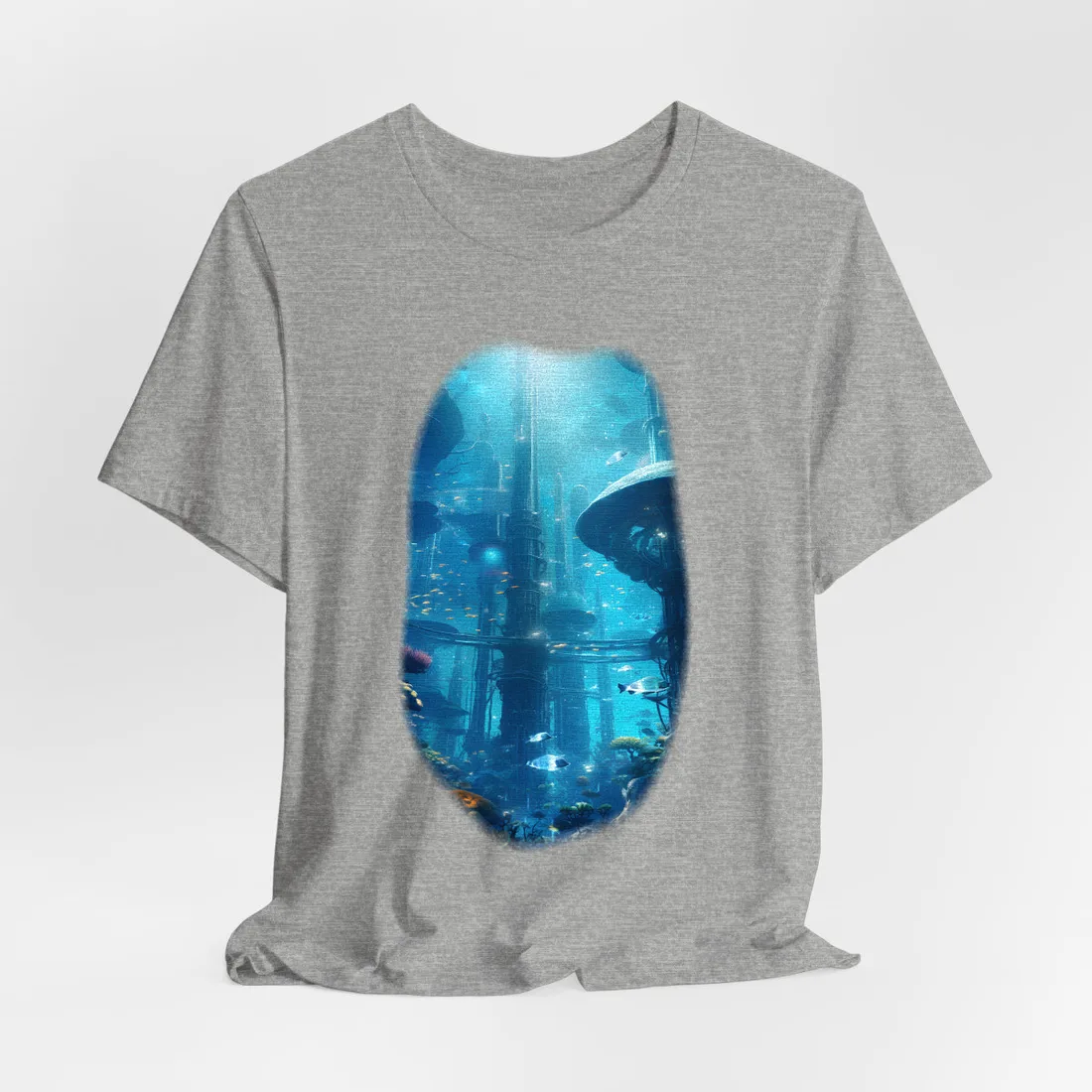 Underwater City of the Future: Submerged Metropolis T-Shirt - T-Shirt (Athletic Heather)