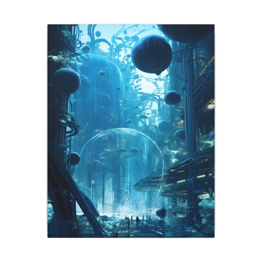 Underwater City of the Future: Sustainable Living in Harmony with Nature - Canvas