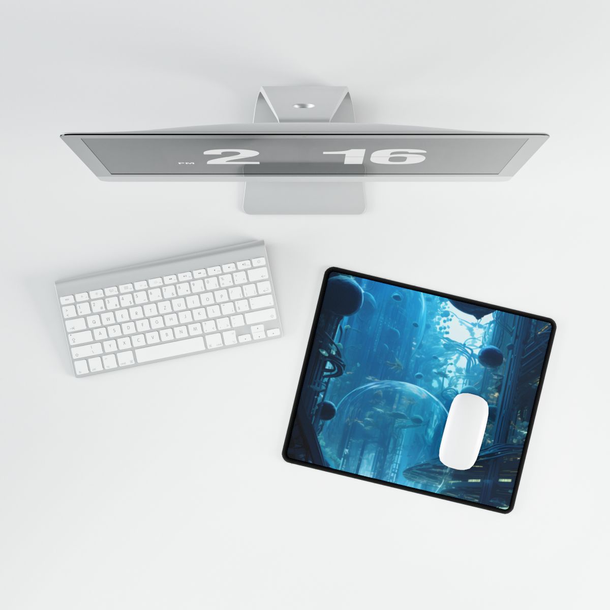 Underwater City of the Future: Sustainable Living in Harmony with Nature - Desk Mat