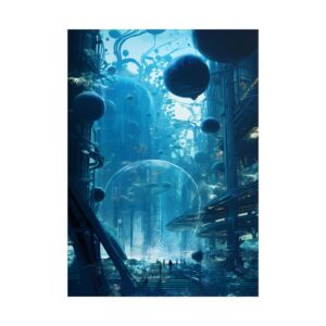 Blue Futuristic City Poster