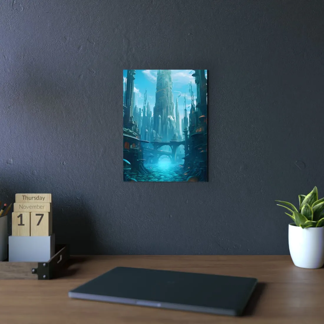 Underwater City of Tomorrow: Futuristic Metropol - Metal Poster