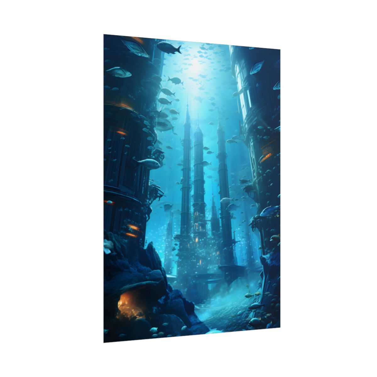 Underwater Future City: Submerged Metropol Artwork - Poster