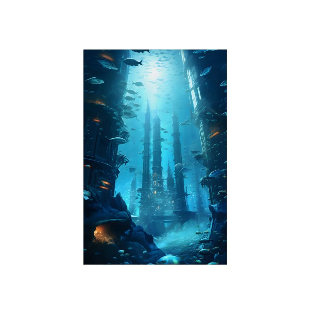 Underwater Future City: Submerged Metropol - Metal Poster