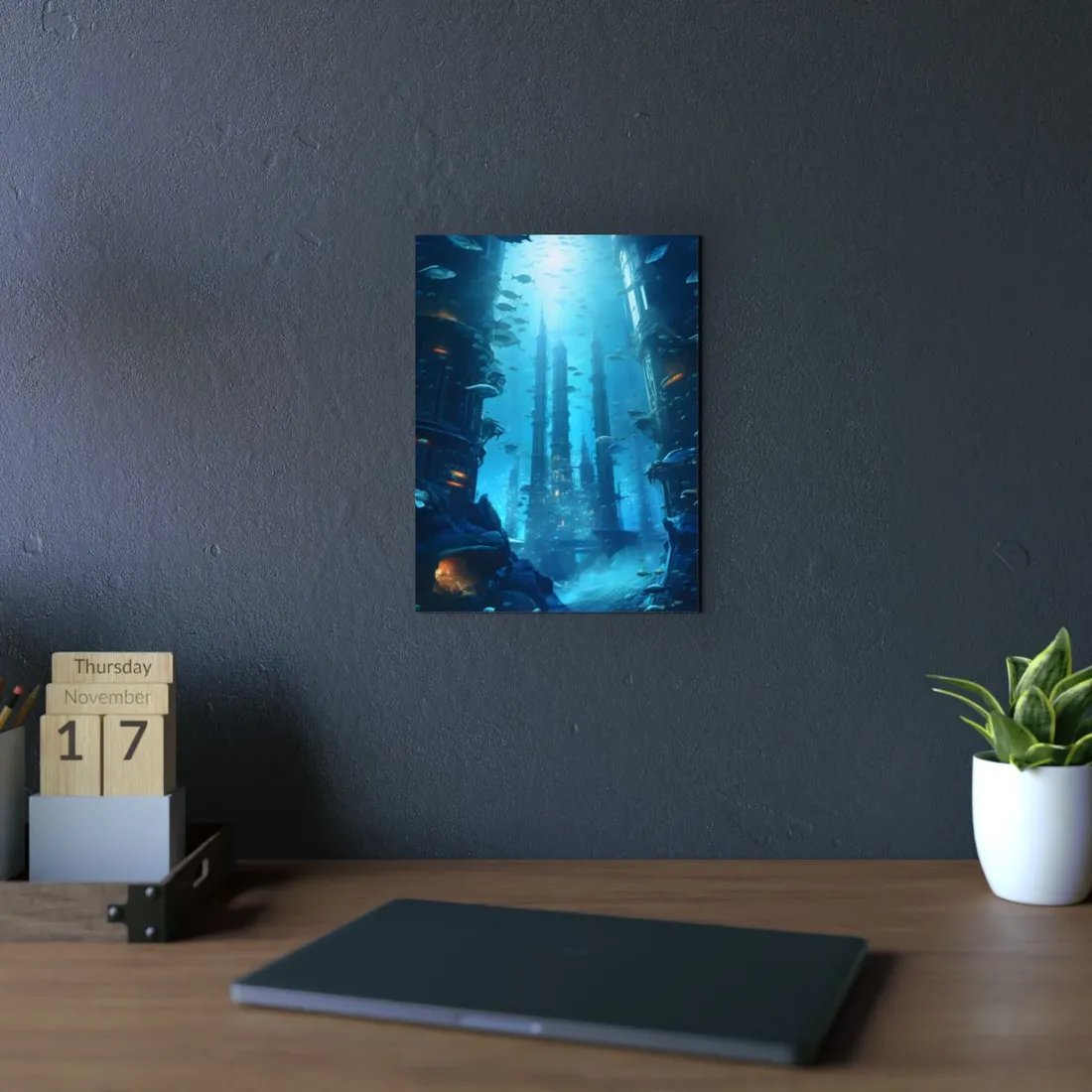 Underwater Future City: Submerged Metropol - Metal Poster