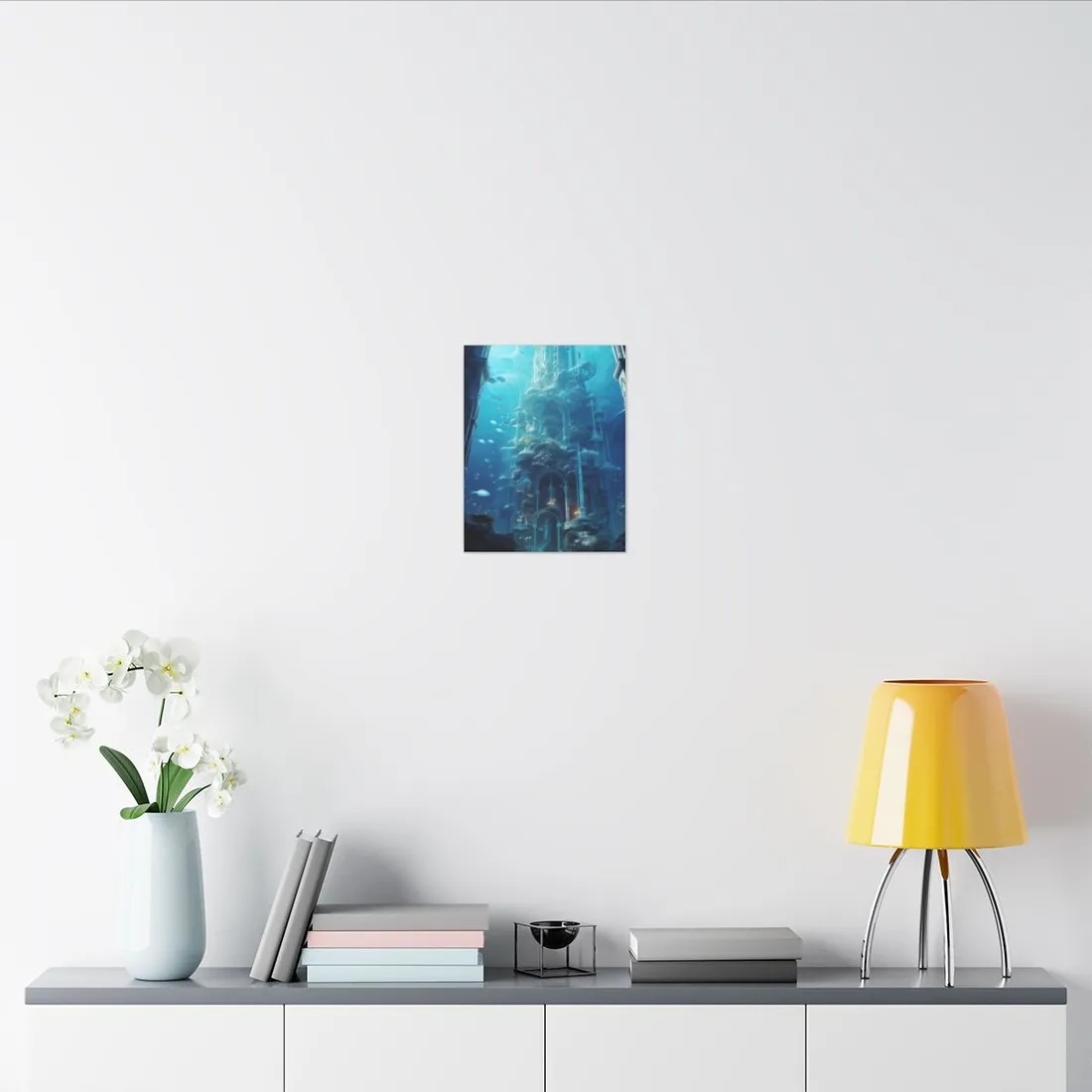 Underwater Future Cityscape: Futuristic Aquatic Architecture Art - Canvas