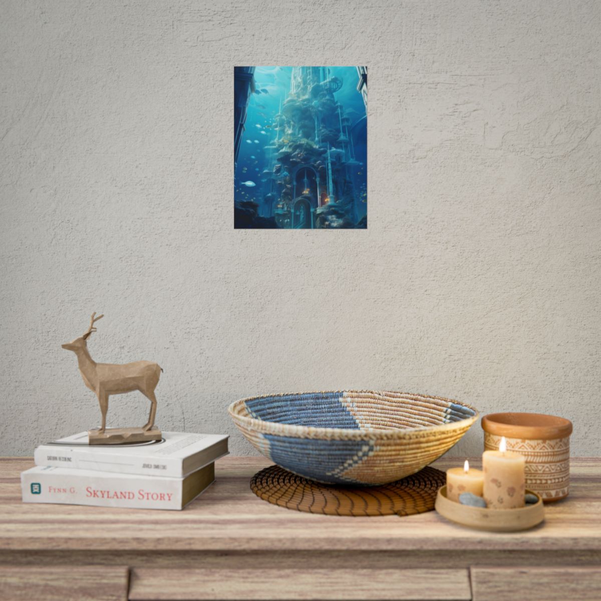 Underwater Future Cityscape: Futuristic Aquatic Architecture Art - Poster