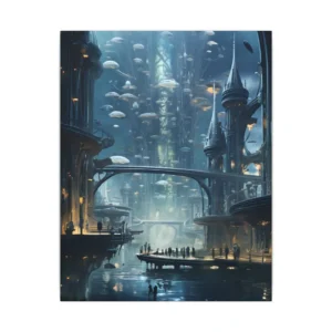 Floating Futuristic City Canvas Print