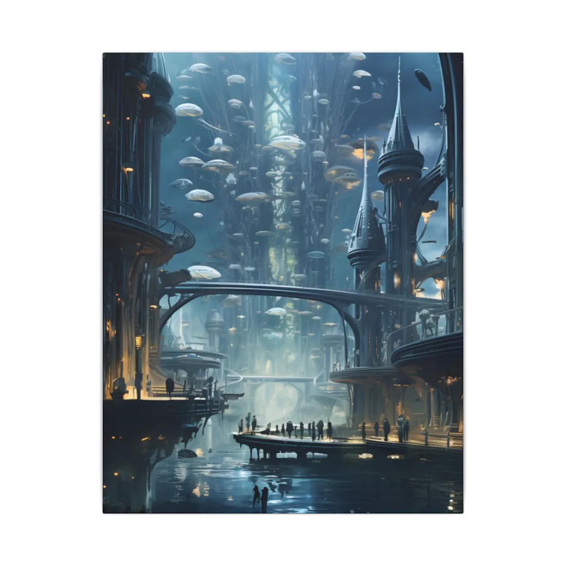Underwater Futuristic City: Close Up - Canvas