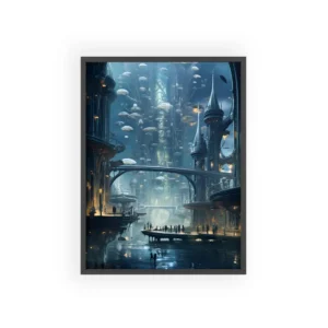 Floating Futuristic City Framed Poster