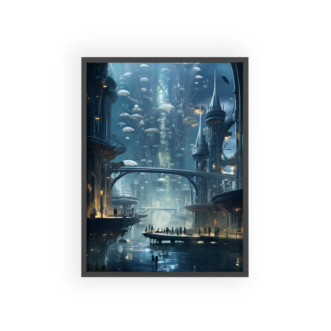 Underwater Futuristic City: Close Up - Framed Poster