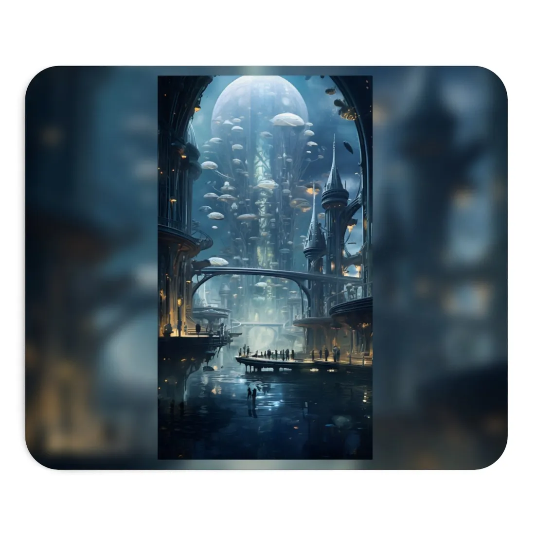 Underwater Futuristic City: Close Up - Mouse Pad