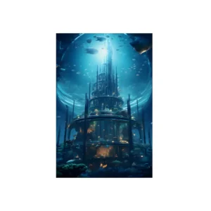 Undersea City Spires Metal Poster