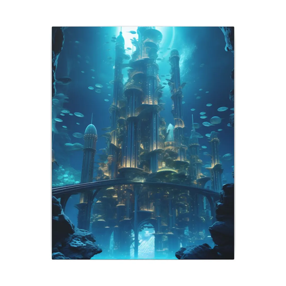Underwater Futuristic City: Diving into Tomorrow's Metropolis - Canvas