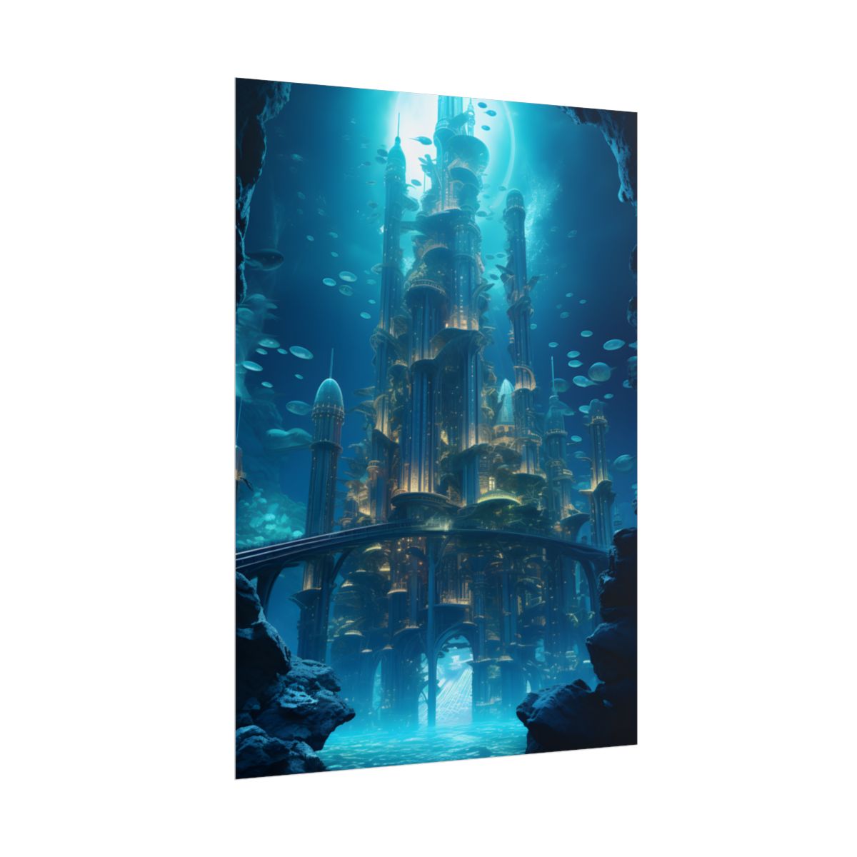 Underwater Futuristic City: Diving into Tomorrow's Metropolis - Poster