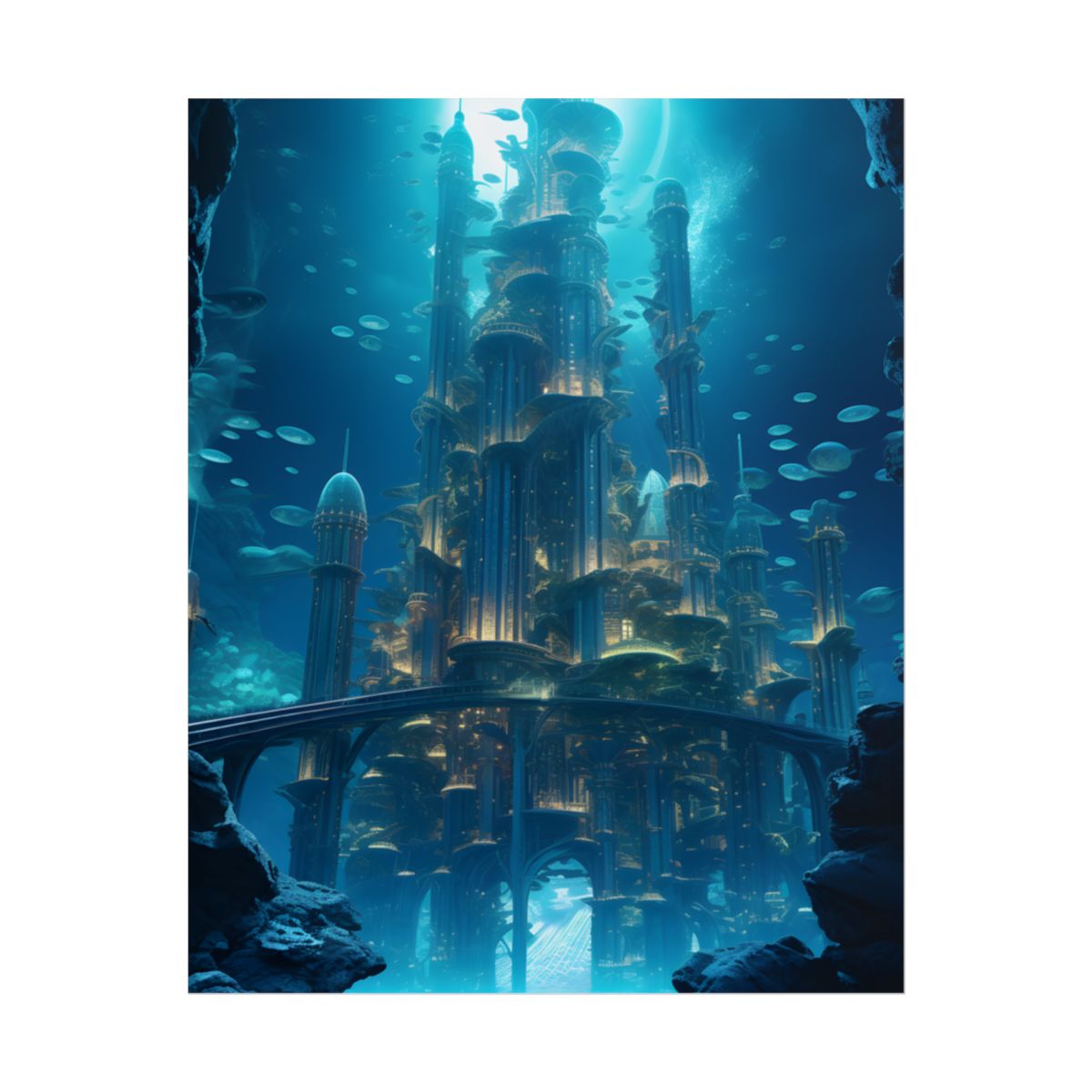 Underwater Futuristic City: Diving into Tomorrow's Metropolis - Poster