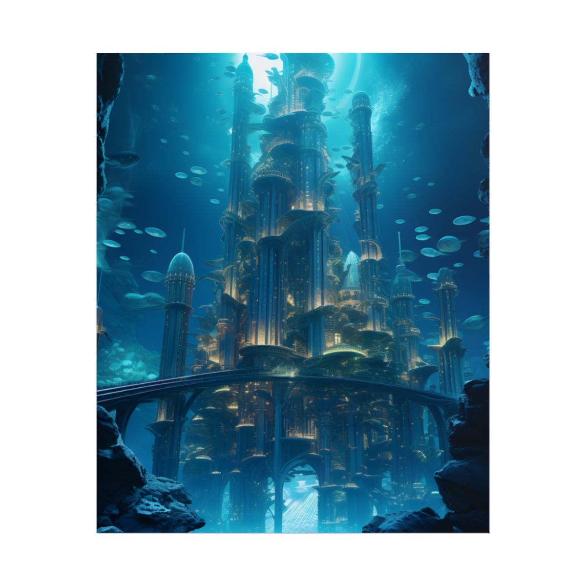 Underwater Futuristic City: Diving into Tomorrow's Metropolis - Poster