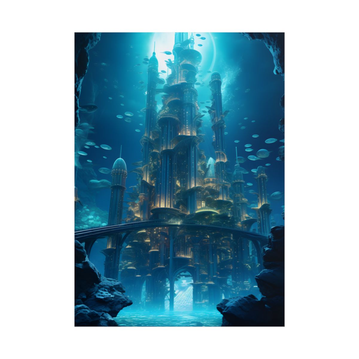 Underwater Futuristic City: Diving into Tomorrow's Metropolis - Poster