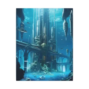 Underwater City with Spires Canvas Print