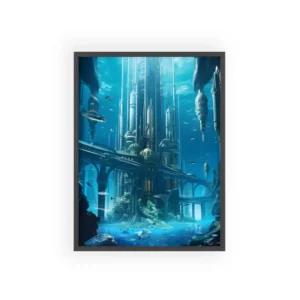 Underwater City with Spires Framed Poster