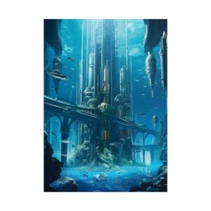 Underwater City with Spires Poster