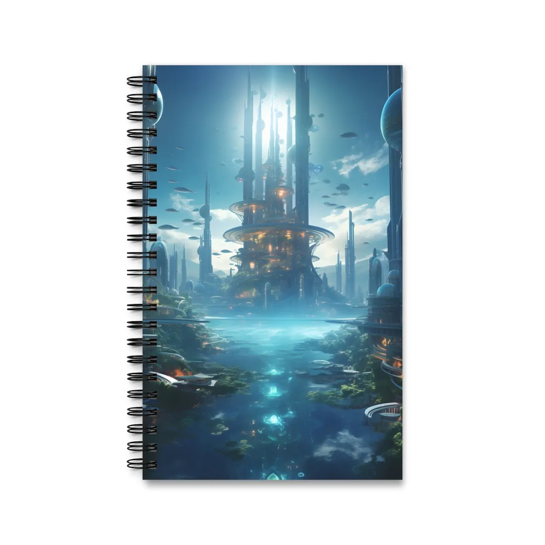 Underwater Futuristic City: Submerged Metropol - Spiral Notebook