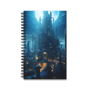 Moonlit Spired City Spiral Notebook