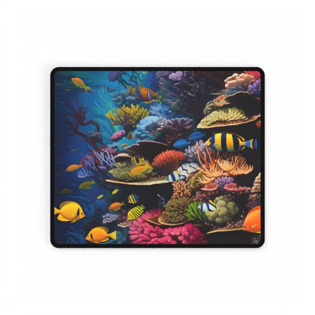 Underwater Paradise: A Sanctuary of Vibrant Marine Life - Artwork - Desk Mat