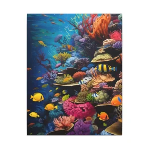 Tropical Fish over Coral Reef Wall Canvas Print