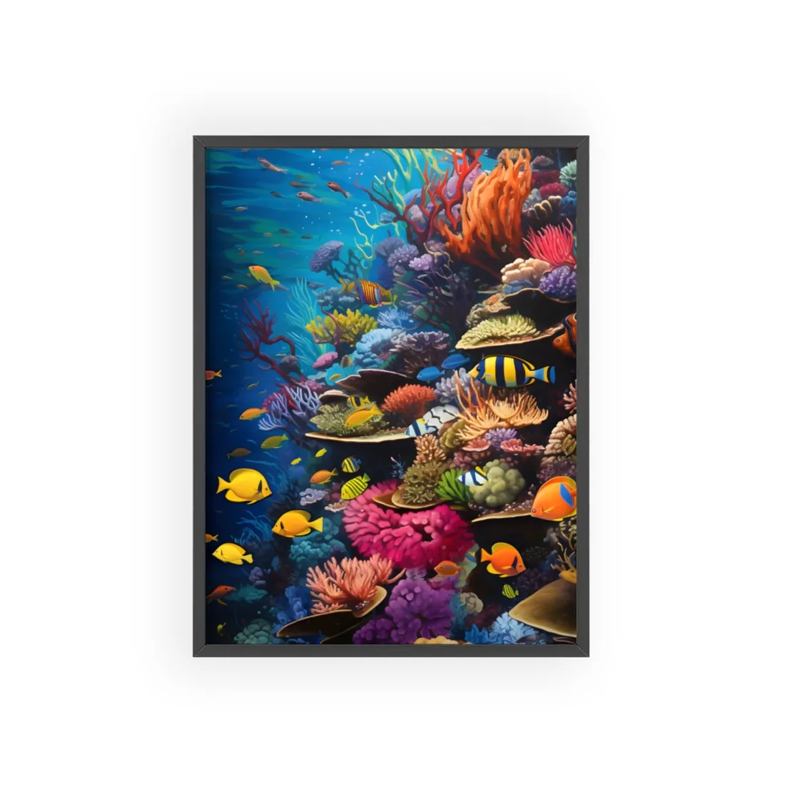 Underwater Paradise: A Sanctuary of Vibrant Marine Life - Framed Poster