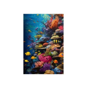 Tropical Fish over Coral Reef Wall Metal Poster