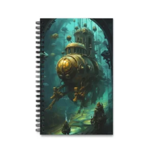 Brass Submarine with Divers Spiral Notebook