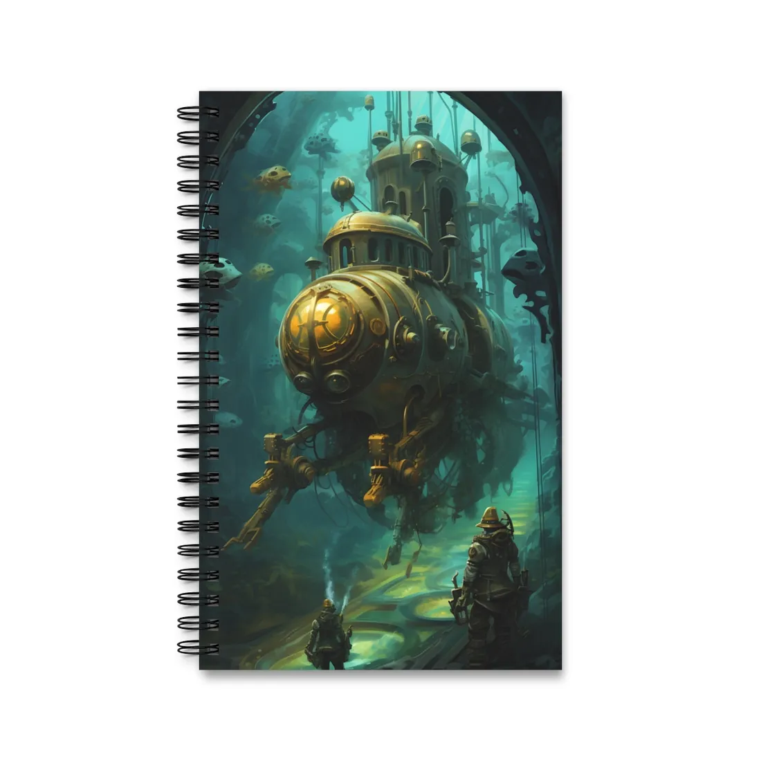 Underwater Steampunk Adventure: A Hero's Quest for Discovery - Spiral Notebook