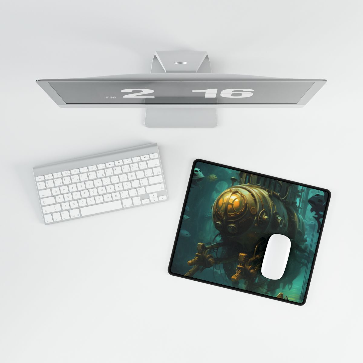 Underwater Steampunk Adventure: A Hero's Quest for Discovery - Desk Mat