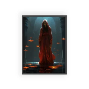 Woman in Red Robe Framed Poster