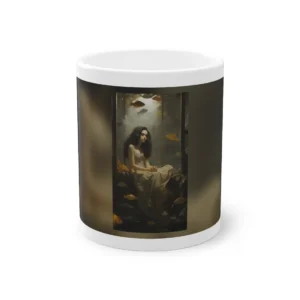 Woman Sitting with Goldfish Mug