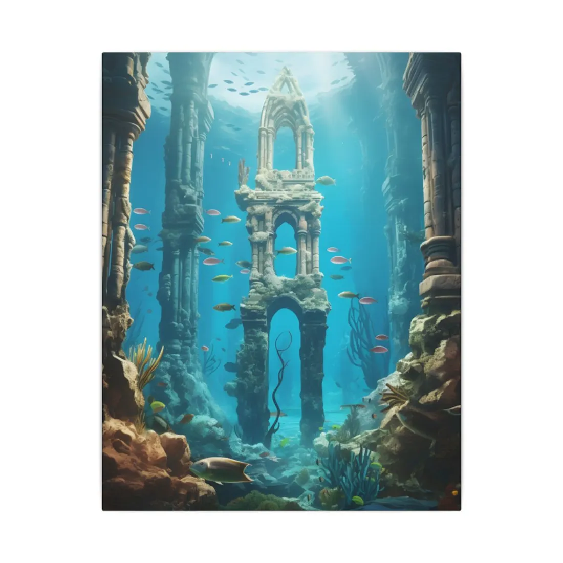 Unveiling the Hidden Underwater Lost City: Ancient Ruins - Canvas