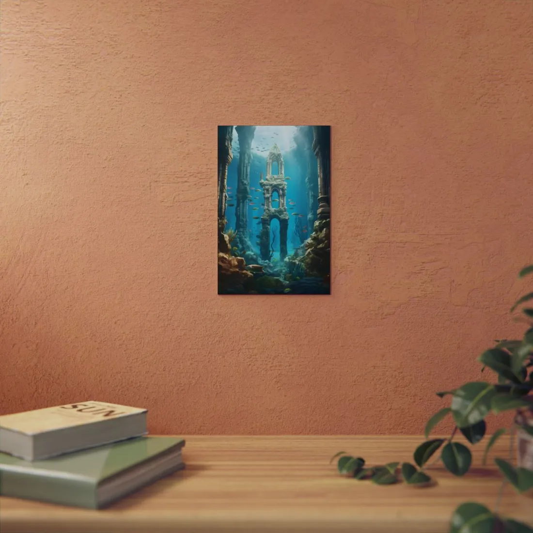 Unveiling the Hidden Underwater Lost City: Ancient Ruins - Metal Poster